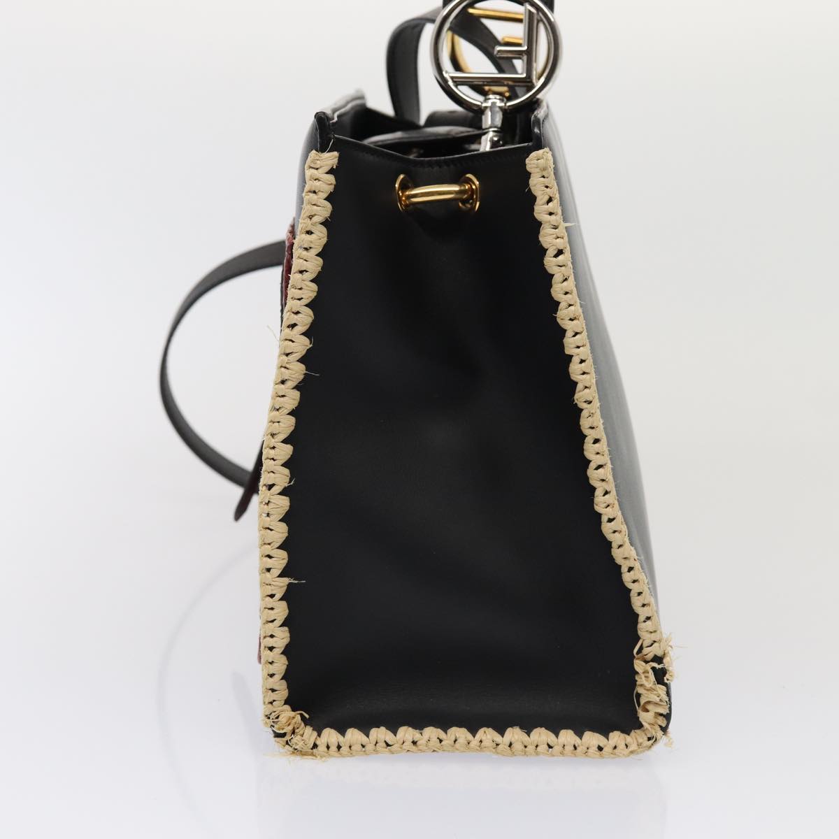 Luxury Fendi Hand Bag Leather 2way Black82745