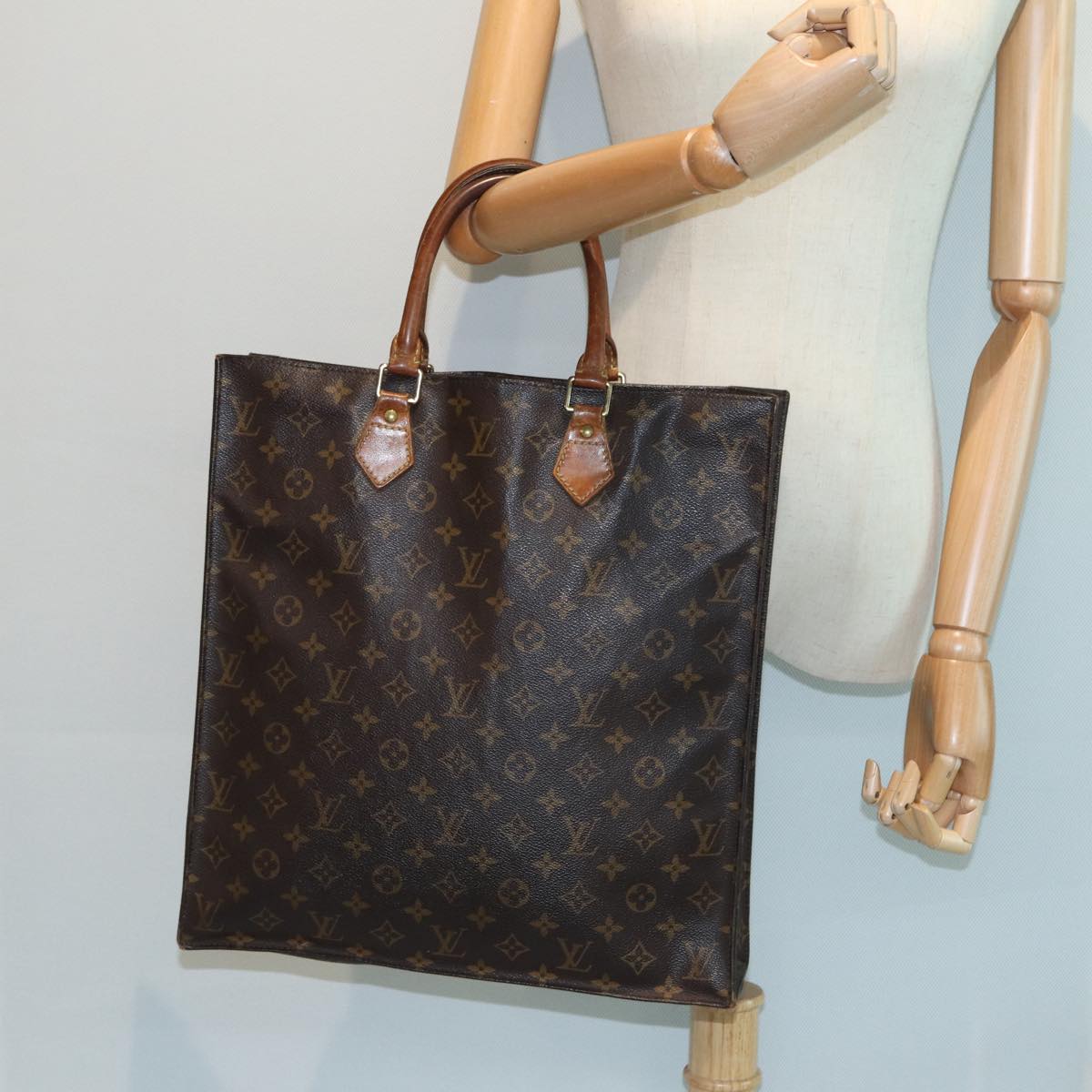 LOUIS VUITTON Monogram Sac Plat Hand Bag M51140 LV 82794