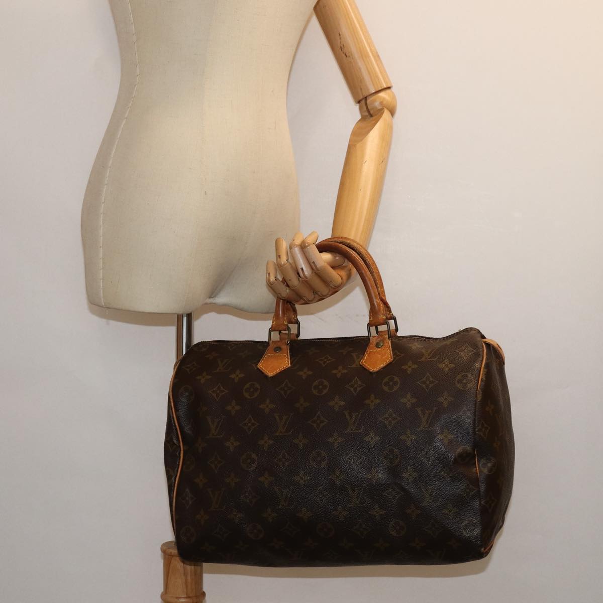 LOUIS VUITTON Monogram Speedy 35 Hand Bag M41524 LV 82795