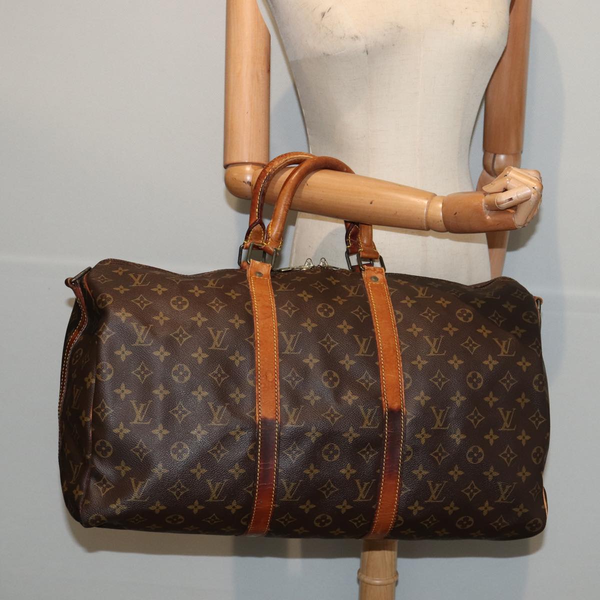 LOUIS VUITTON Monogram Keepall Bandouliere 50 Boston Bag M41416 LV 82809