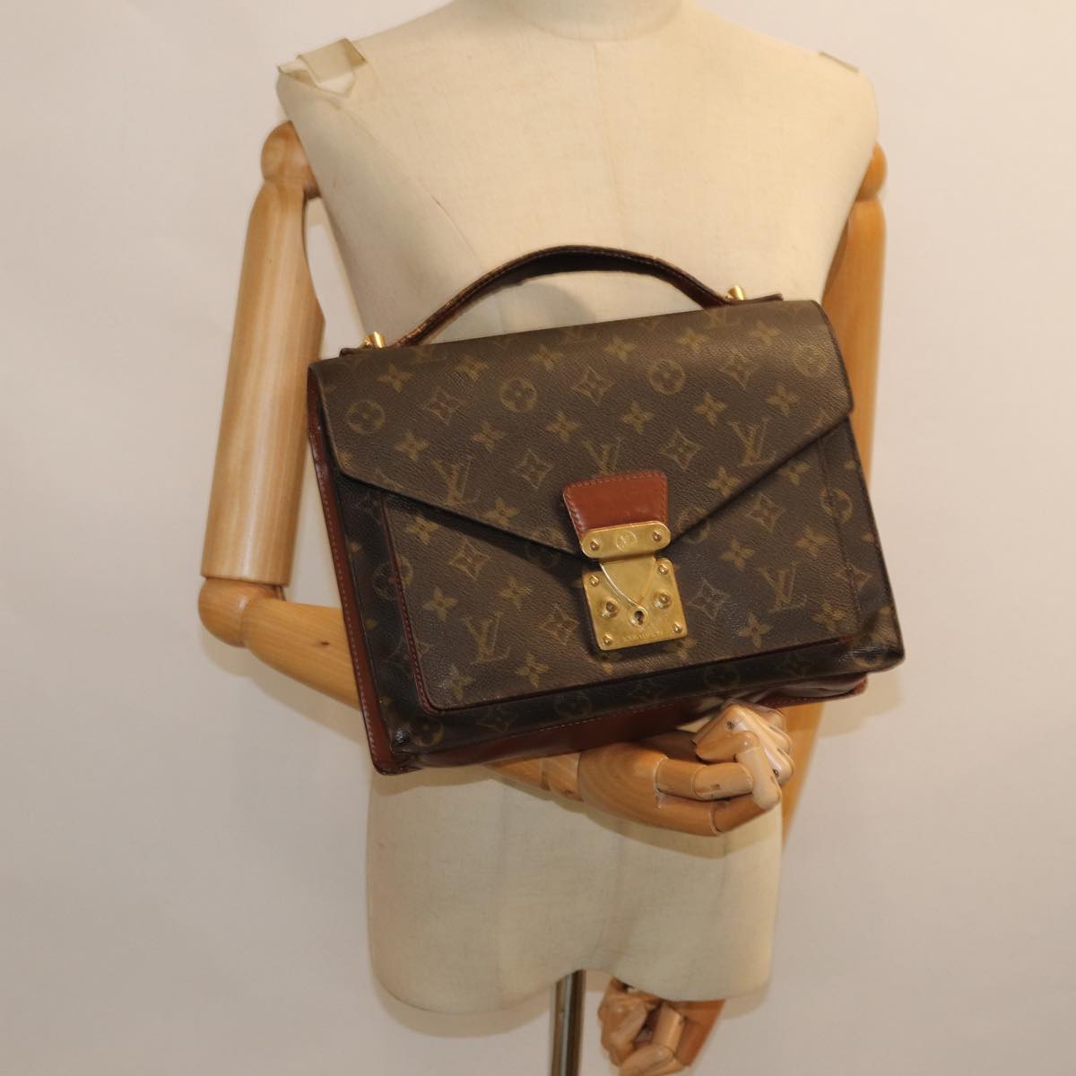 LOUIS VUITTON Monogram Monceau 28 Hand Bag 2way M51185 LV 82844
