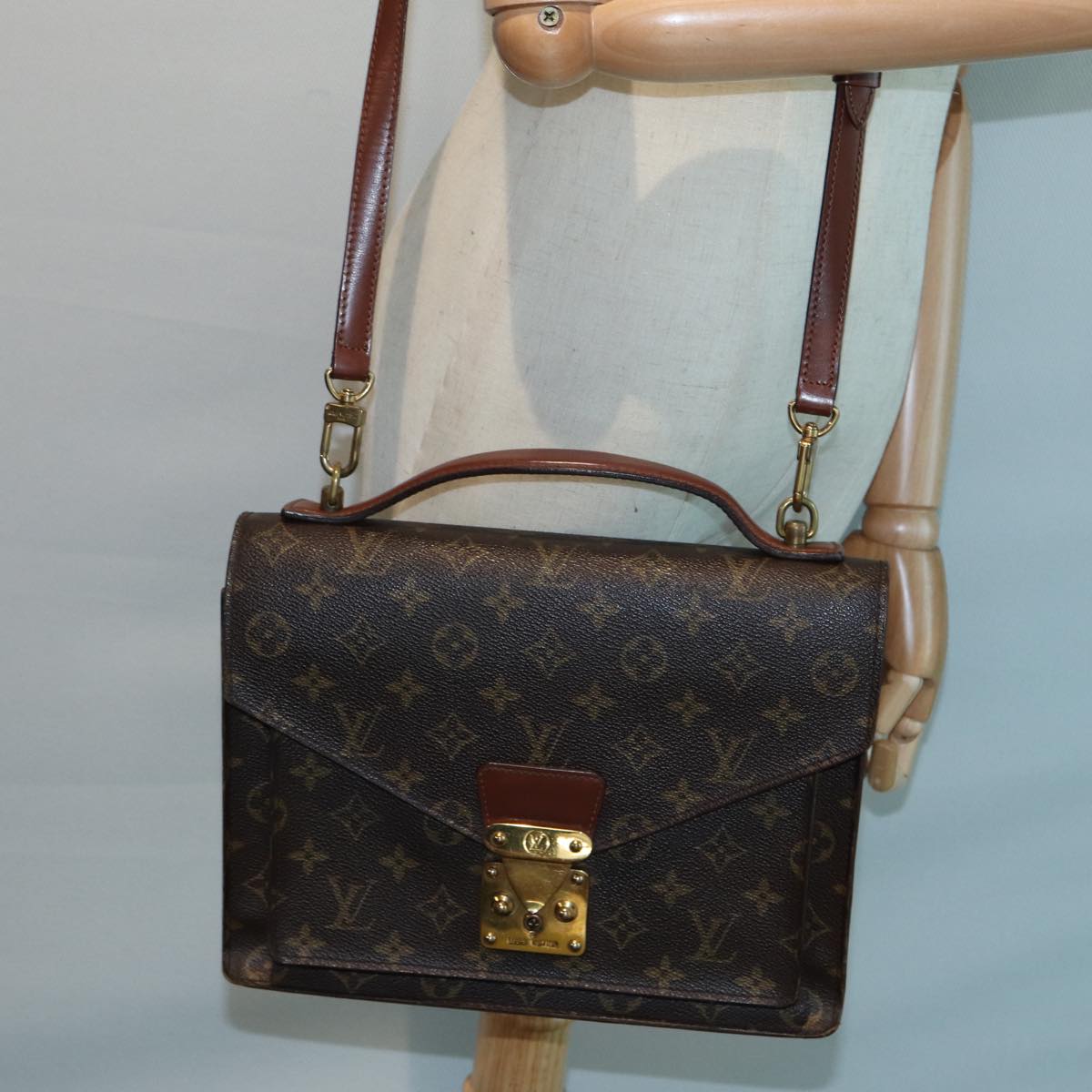 LOUIS VUITTON Monogram Monceau 28 Hand Bag 2way M51185 LV 83013