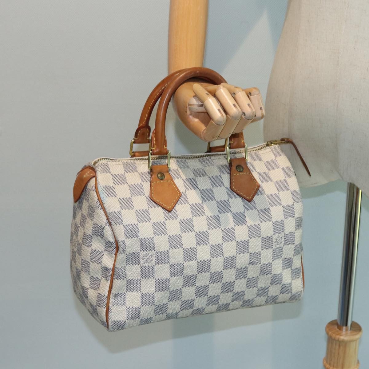 LOUIS VUITTON Damier Azur Speedy 25 Hand Bag N41534 LV 83072