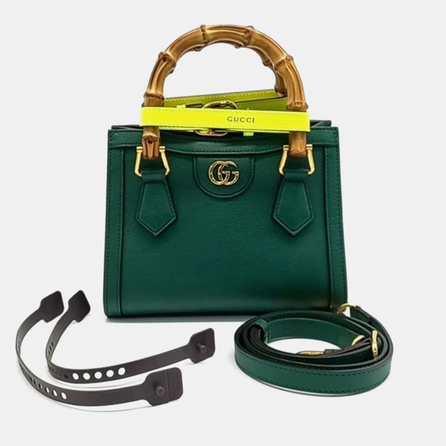 Luxury Gucci Trending 2025 Green Leather Diana Tote Bag