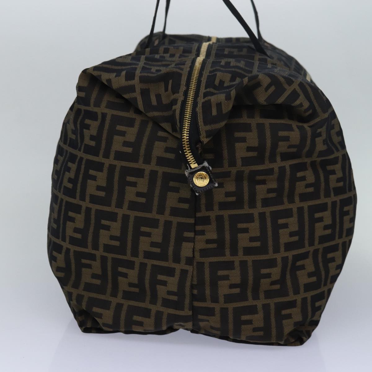 Luxury Fendi Zucca Canvas Boston Bag Brown Black83329