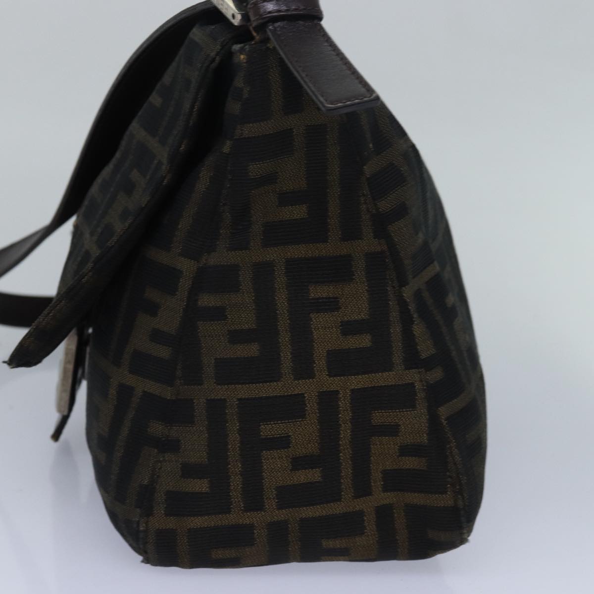 Luxury Fendi Zucca Canvas Mamma Baguette Shoulder Bag Brown Black83447