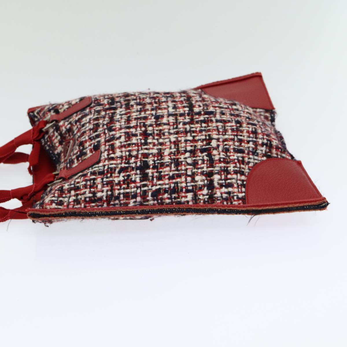 Luxury Prada Hand Bag tweed Red 83493
