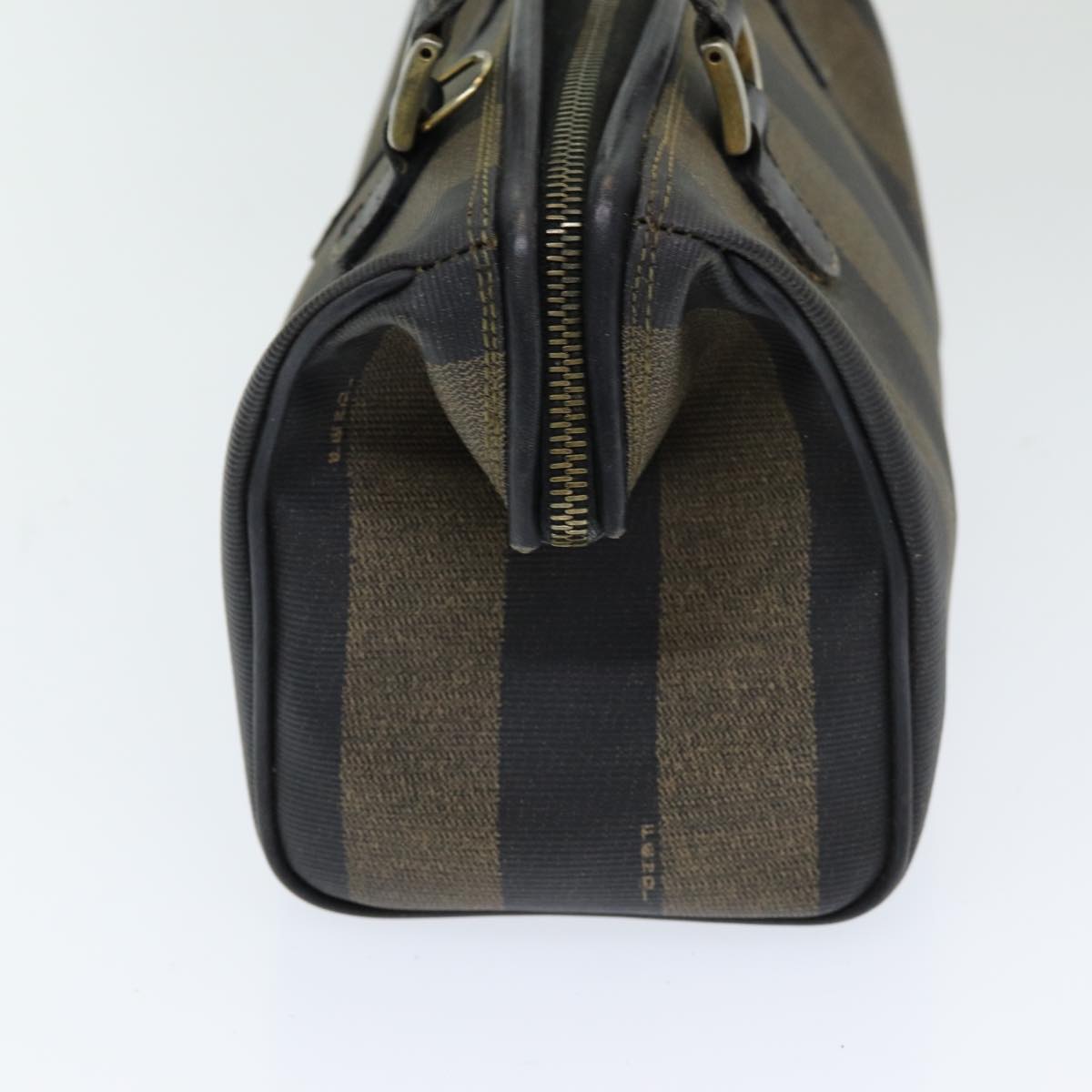 Luxury Fendi Pecan Canvas Hand Bag 2way Brown Black83671