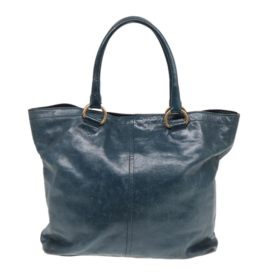 Luxury Prada Tote Bag Leather Navy 83700
