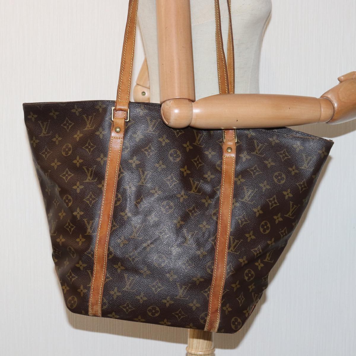 LOUIS VUITTON Monogram Sac Shopping Tote Bag M51108 LV 84073