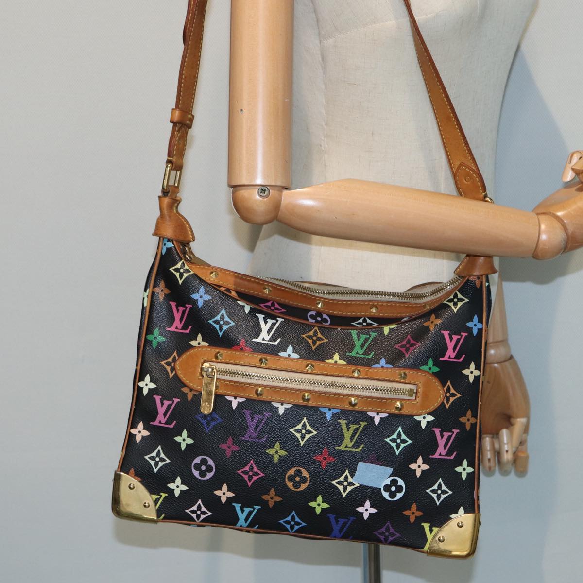 LOUIS VUITTON Monogram Multicolor Boulogne Shoulder Bag Black M92638 84165