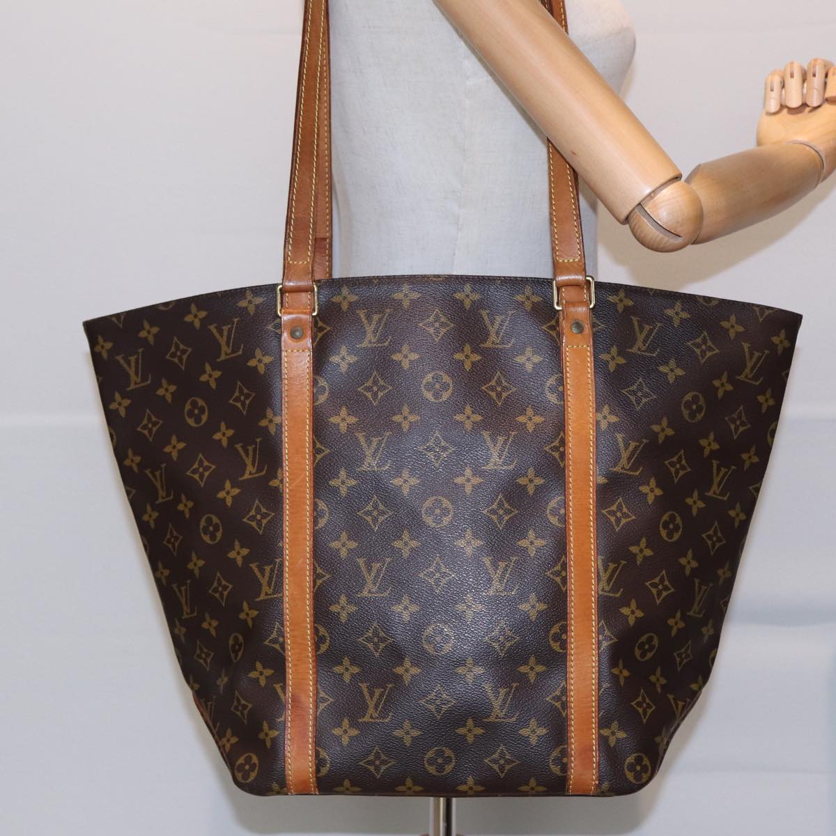 LOUIS VUITTON Monogram Sac Shopping Tote Bag M51108 LV 84166