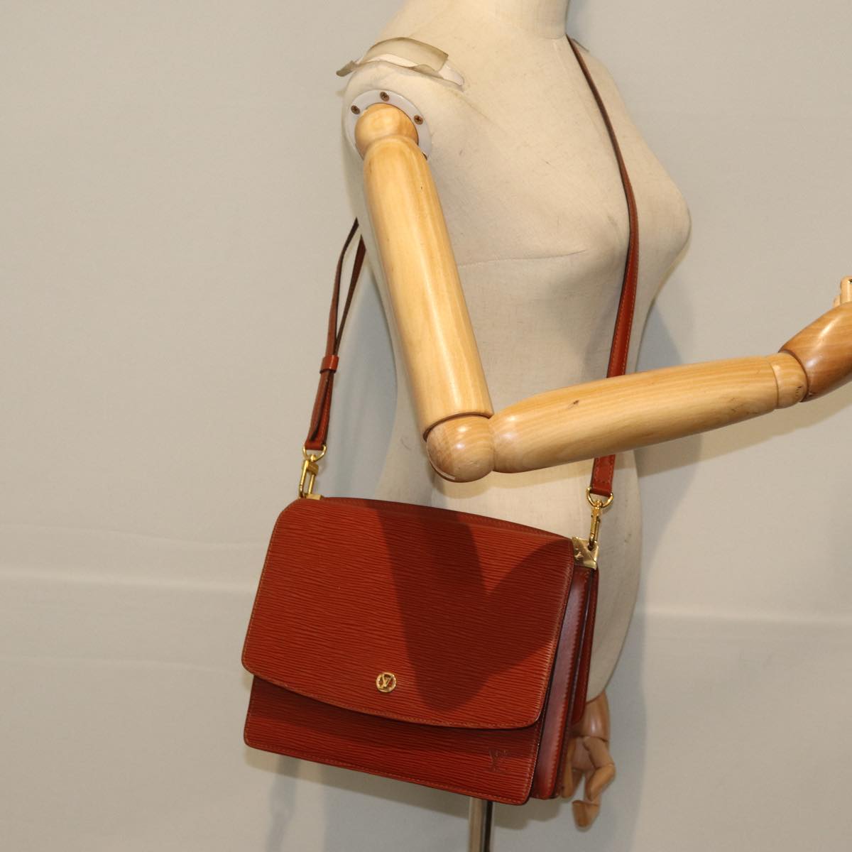 LOUIS VUITTON Epi Grenel Shoulder Bag Kenya Brown M52363 LV 84380