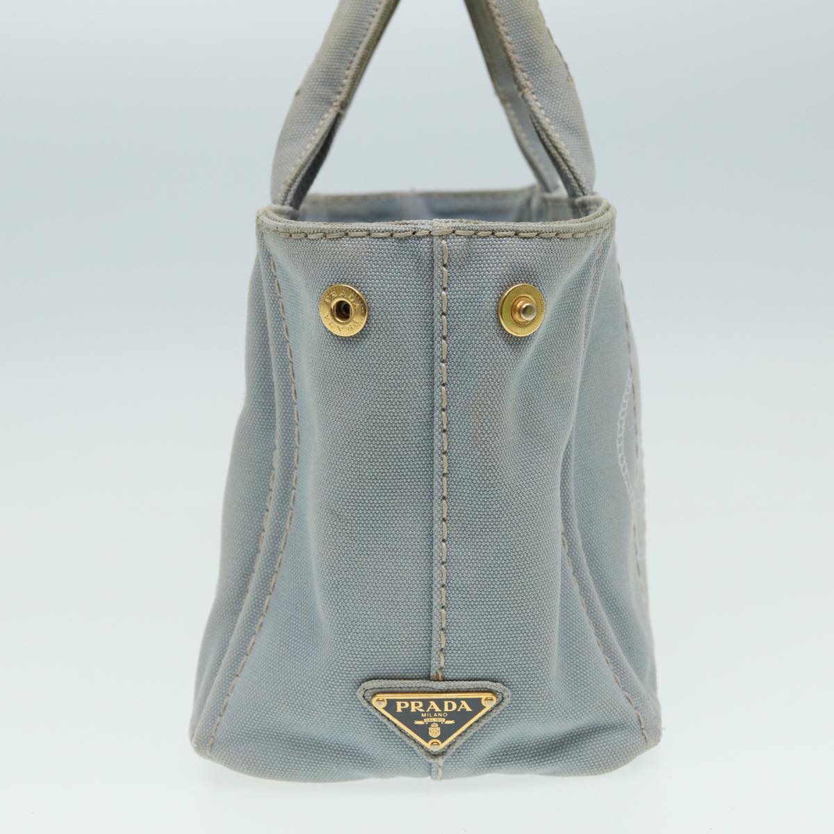 Luxury Prada Canapa PM Hand Bag Canvas Light Blue 84449