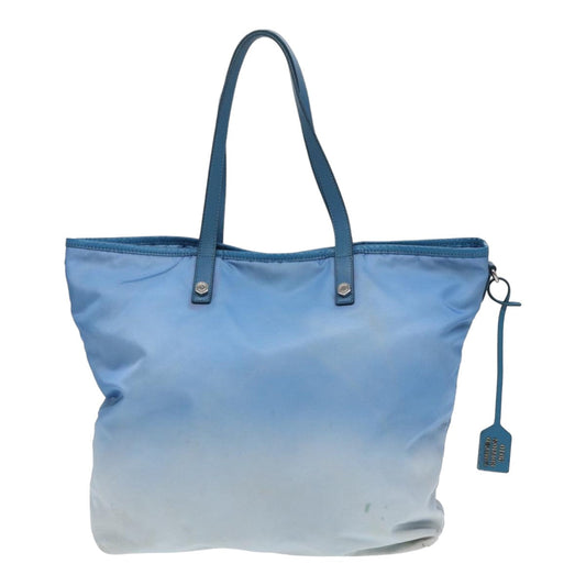 Luxury Prada Floral Tote Bag Nylon Blue Green 84450