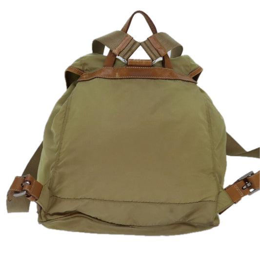 Luxury Prada Backpack Nylon Cream Silver 84575