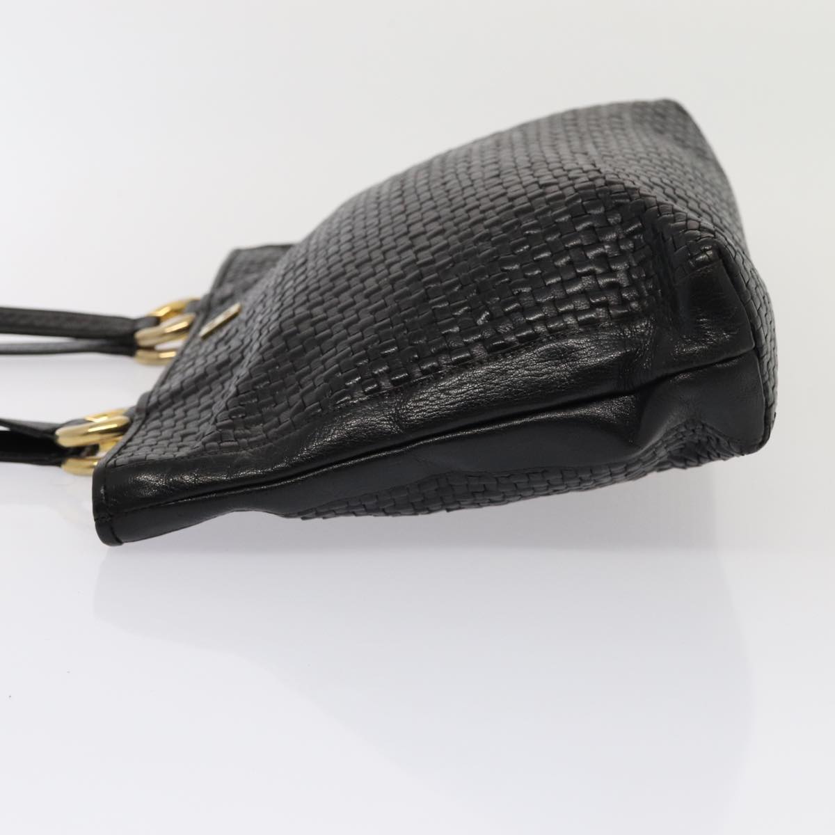 Luxury Fendi Tote Bag Leather Black Gold84621
