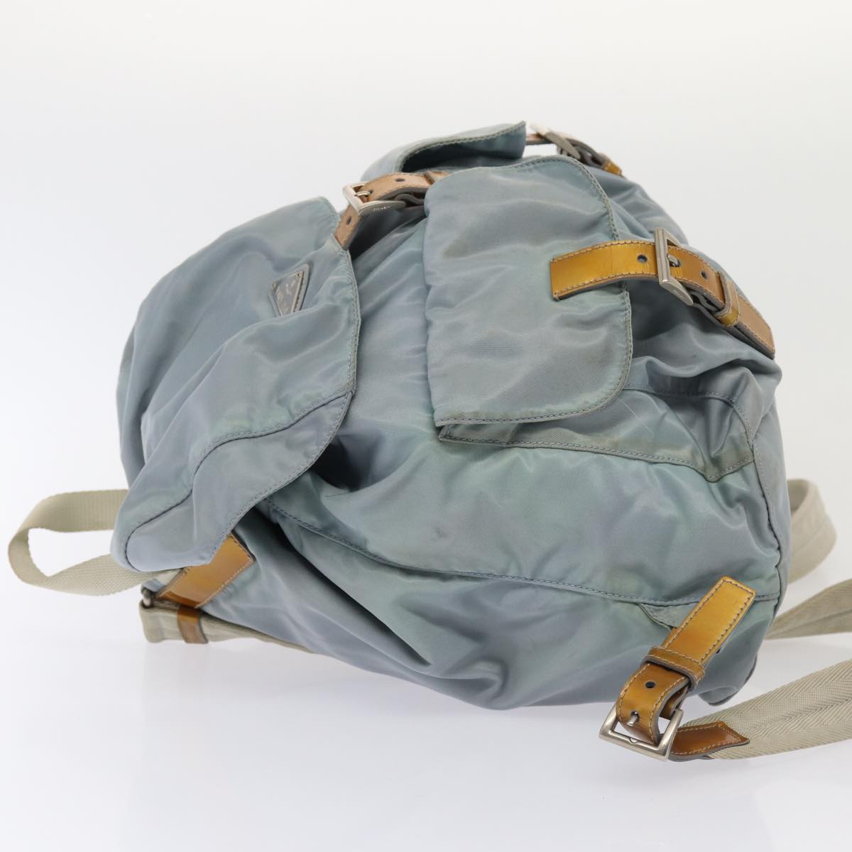 Luxury Prada Backpack Nylon Light Blue Silver 84646