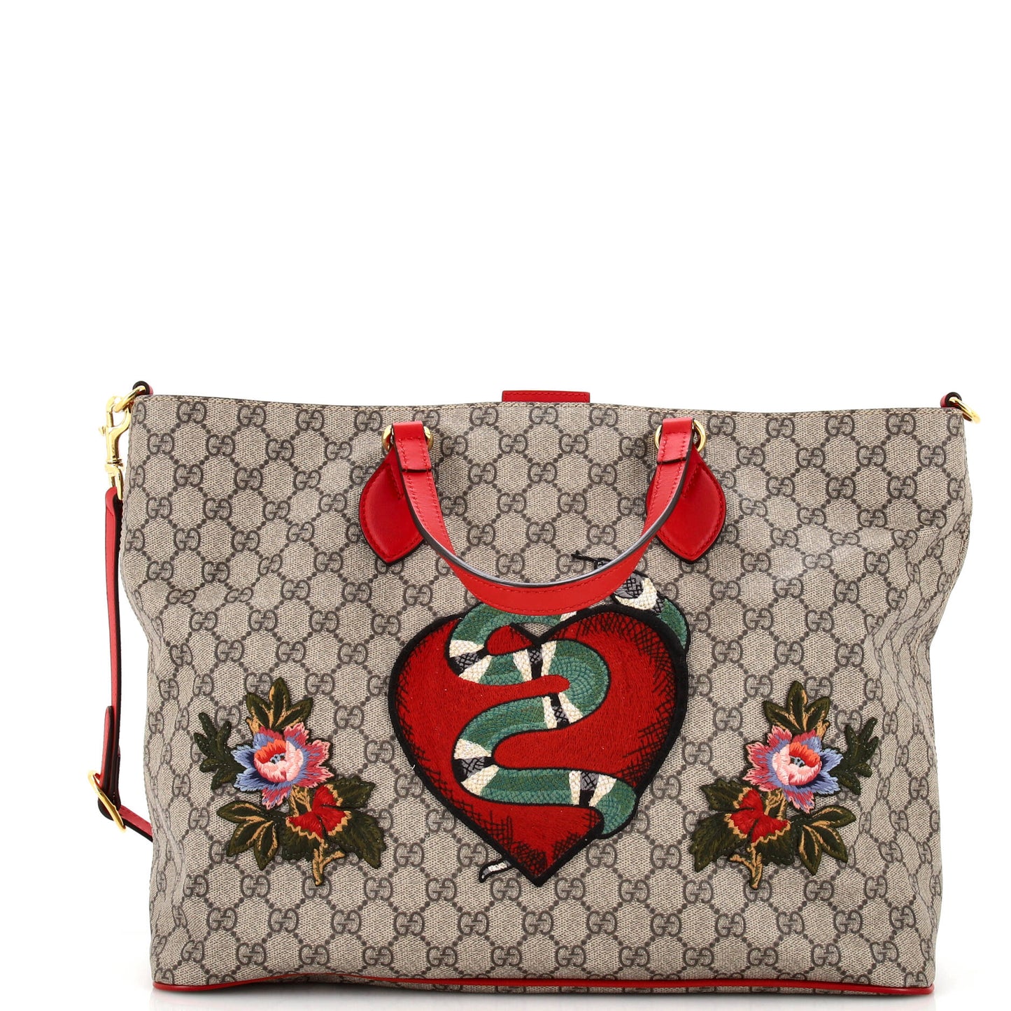 Luxury Gucci Trending 2025 Convertible Soft Tote Embroidered GG Coated Canvas Medium
