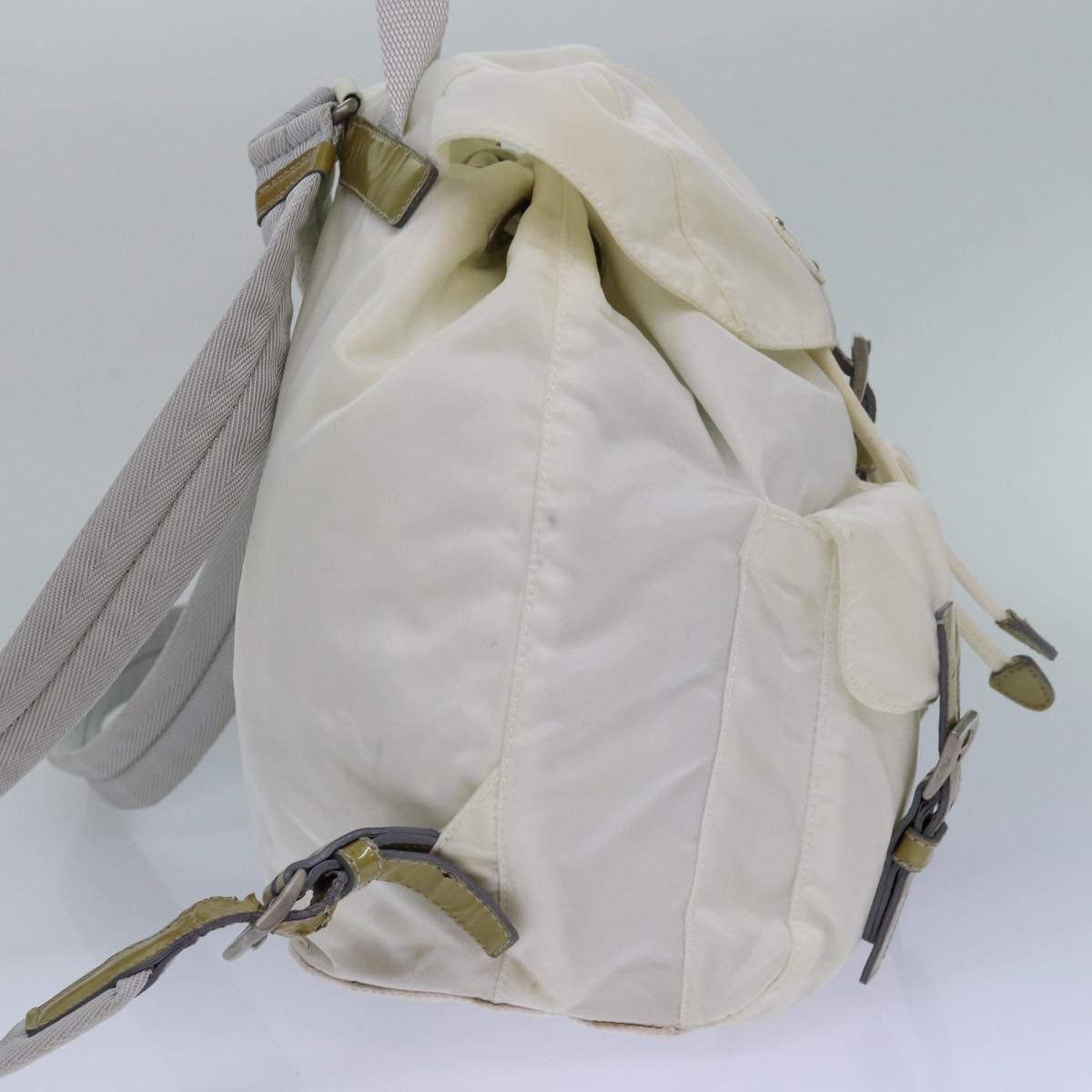 Luxury Prada Backpack Nylon White Silver 85291