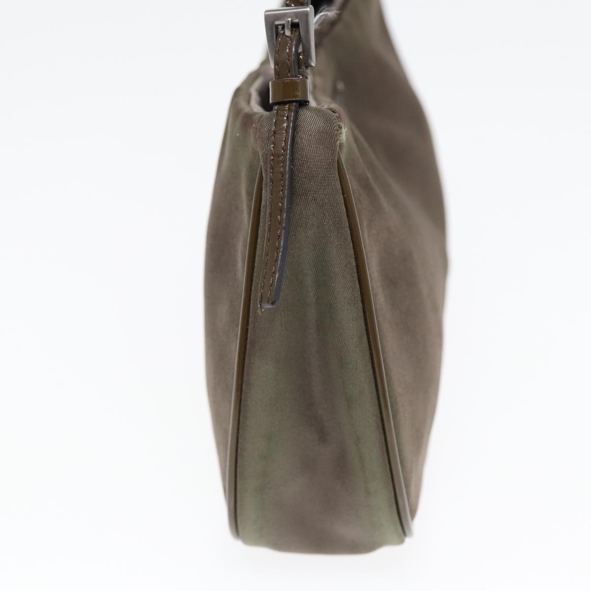 Luxury Prada Accessory Pouch Nylon Khaki Silver 85342