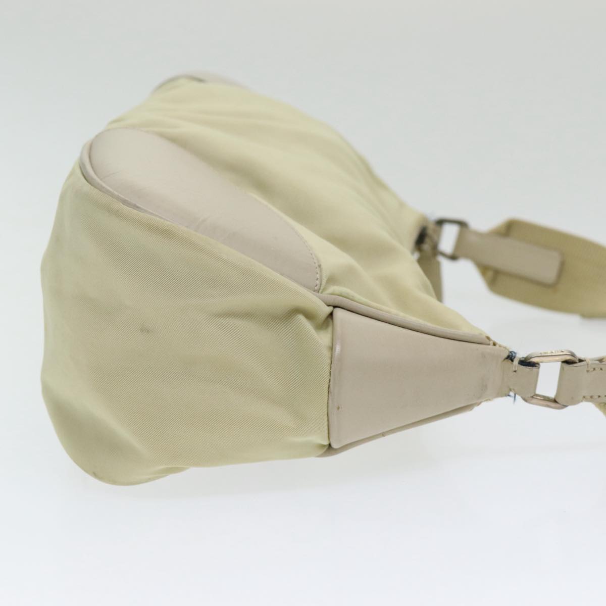 Luxury Prada Shoulder Bag Nylon White Silver 85399