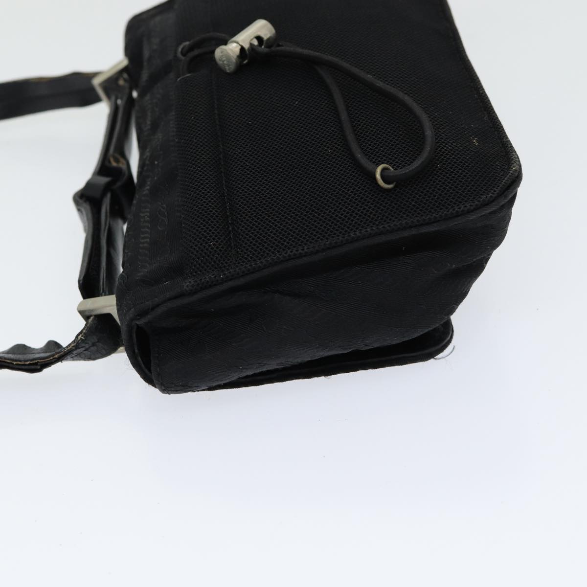 Luxury Prada Shoulder Bag Nylon Black Silver 85439