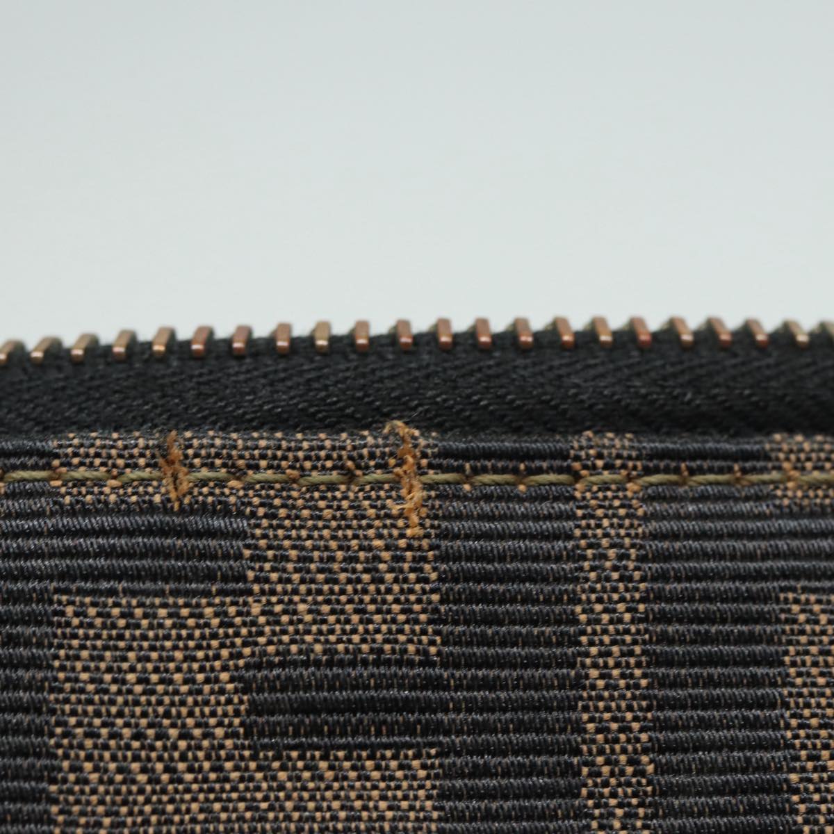Luxury Fendi Zucca Canvas Hand Bag Brown Black gold85463