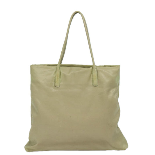 Luxury Prada Tote Bag Nylon Beige Silver 85635