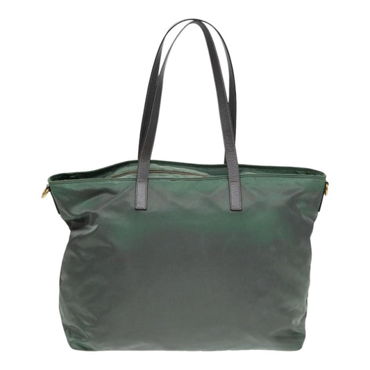 Luxury Prada Tote Bag Nylon Khaki Gold 85641