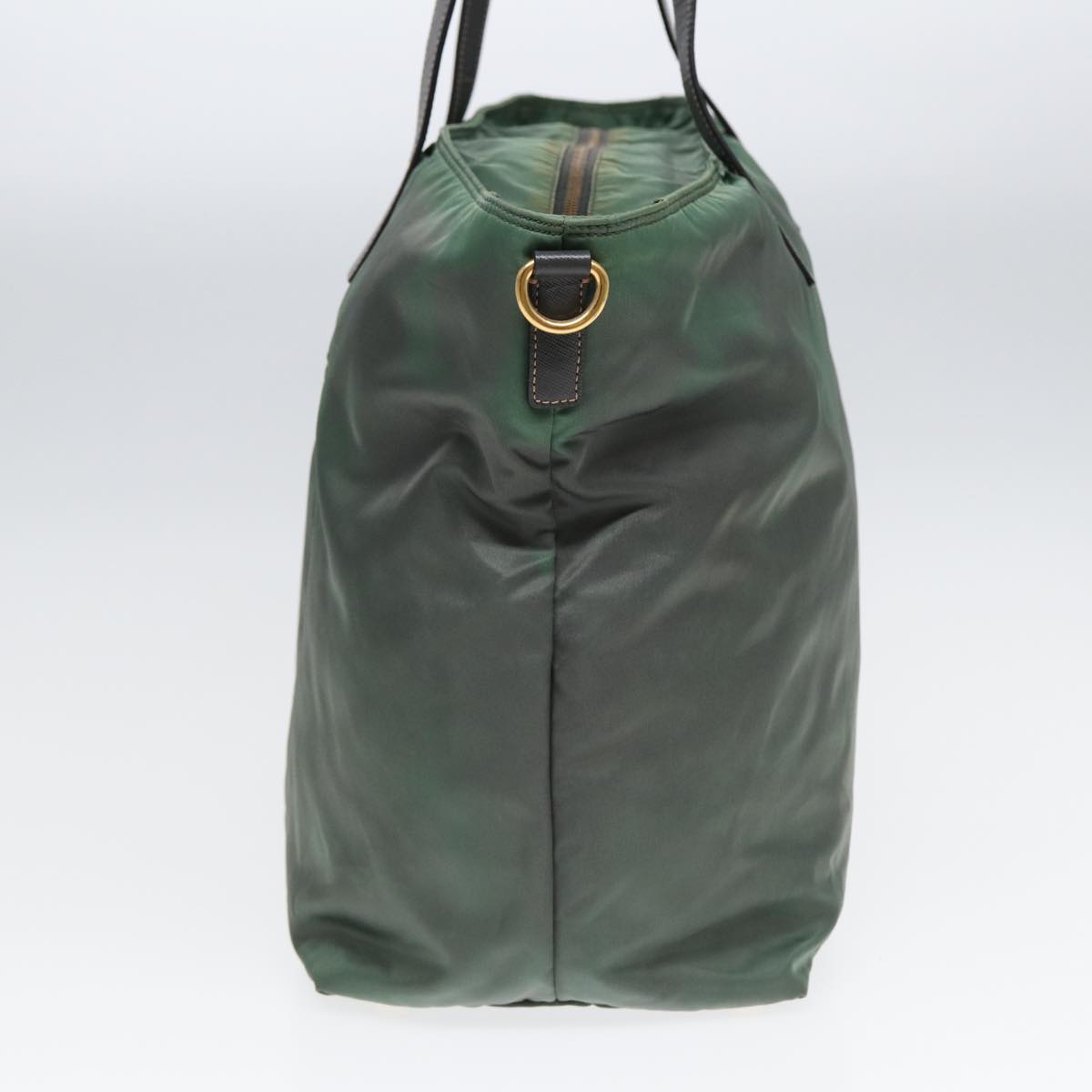 Luxury Prada Tote Bag Nylon Khaki Gold 85641