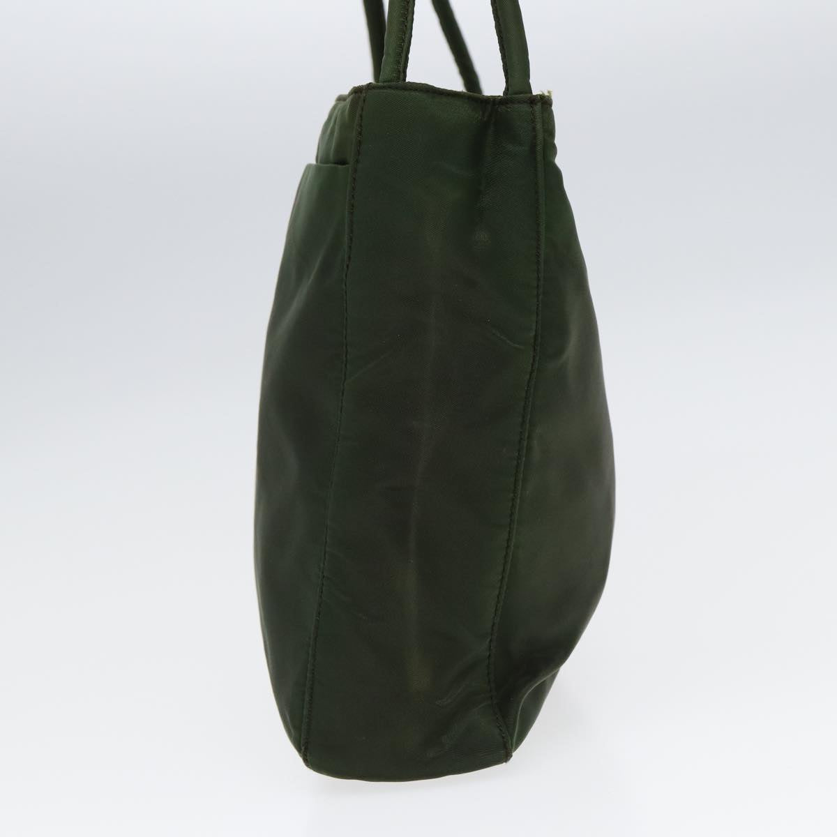 Luxury Prada Tote Bag Nylon Khaki Silver 85642