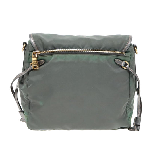 Luxury Prada Shoulder Bag Nylon Green Gold 85711
