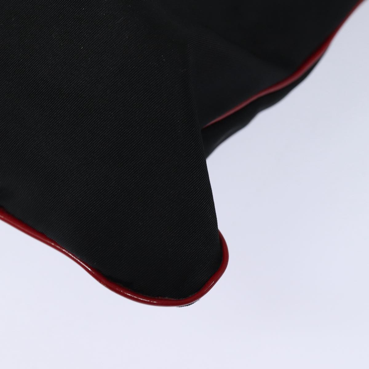 Luxury Prada Tote Bag Nylon Velour Black Red Silver 85714
