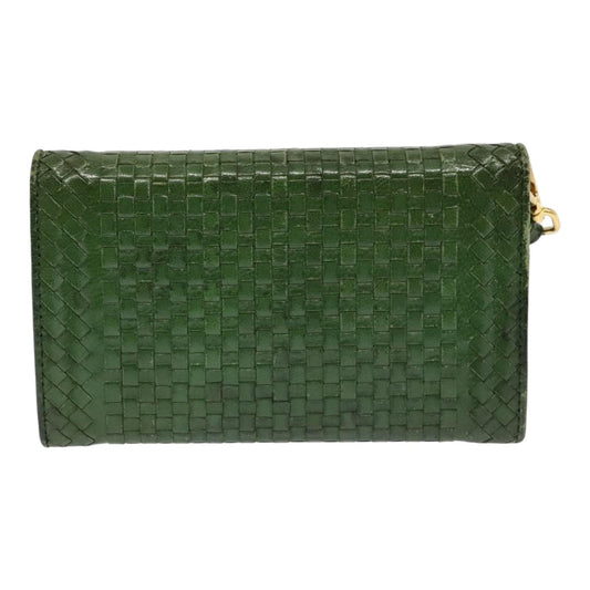 Luxury Prada Wallet Leather Green Gold 85772