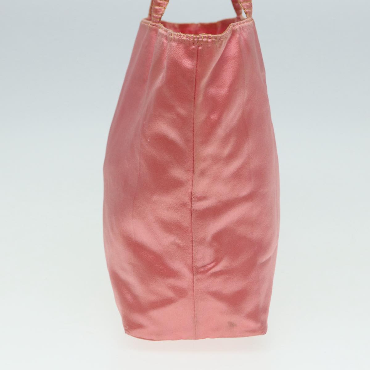 Luxury Prada Hand Bag Satin Gold Pink 85816