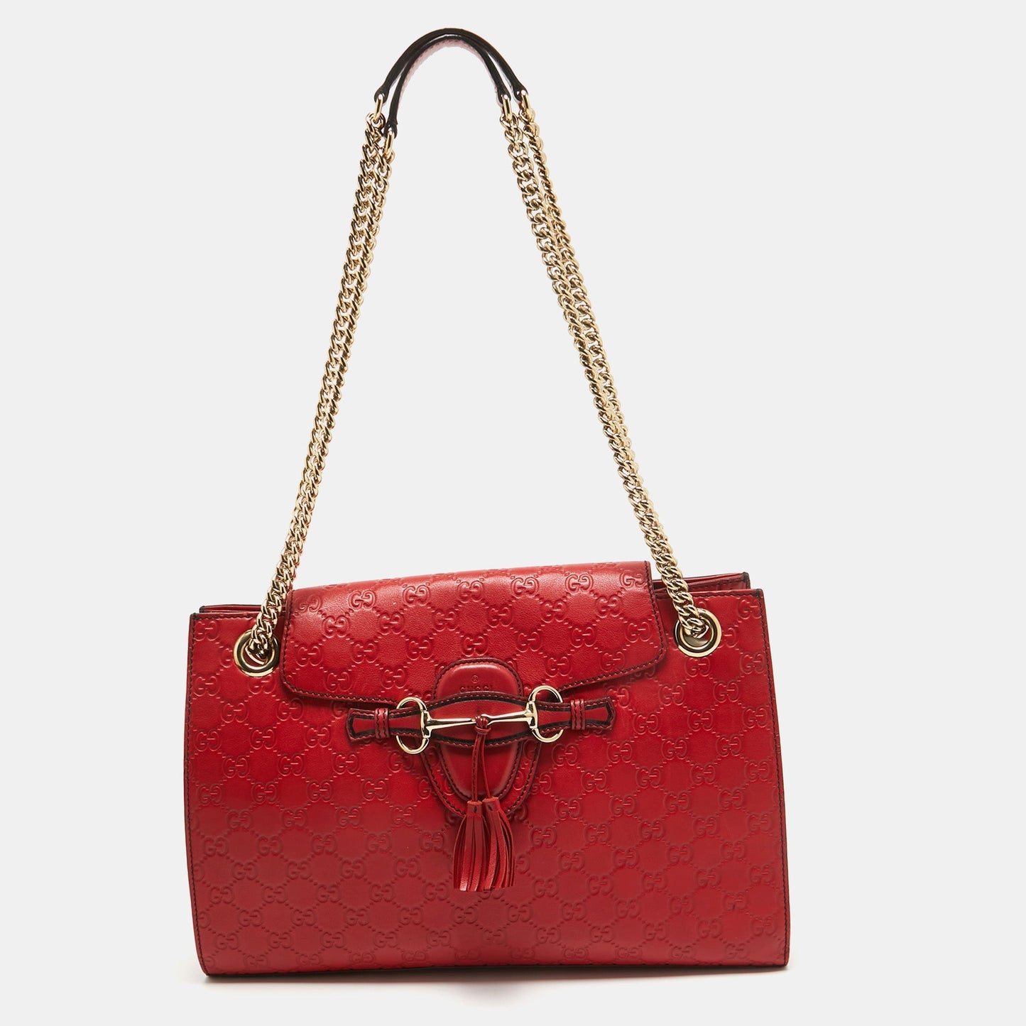Luxury Gucci Trending 2025 Red Luxury Gucci Trending 2025ssima Leather Large Emily Shoulder Bag