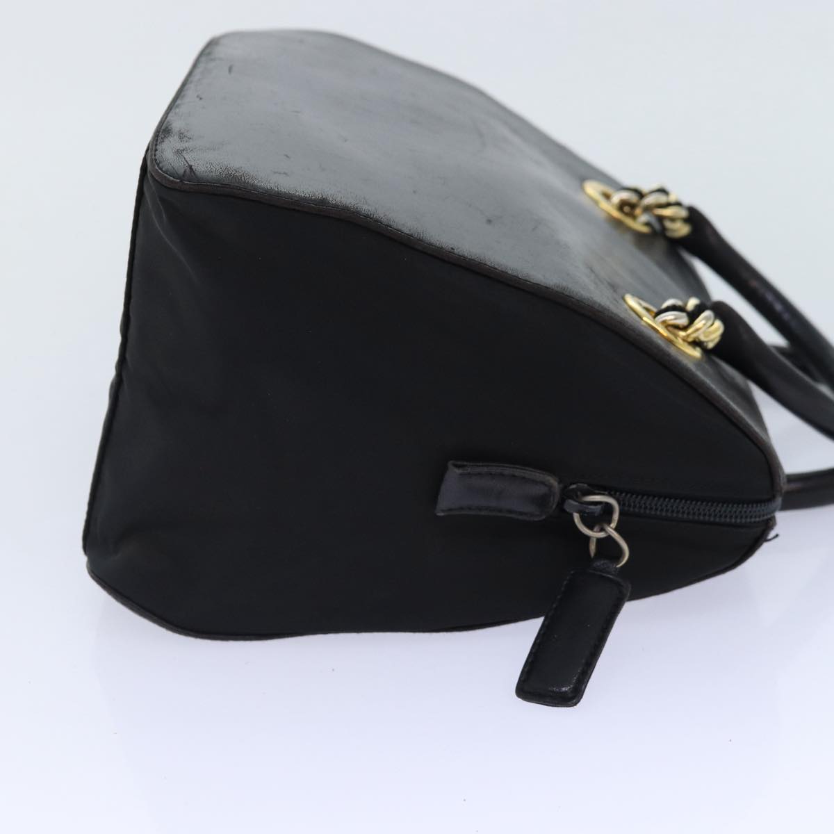Luxury Prada Hand Bag Leather Black Gold 86015