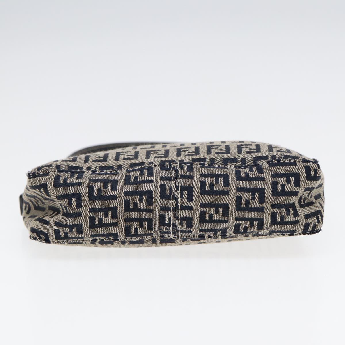 Luxury Fendi Zucchino Canvas Hand Bag Navy Silver86178