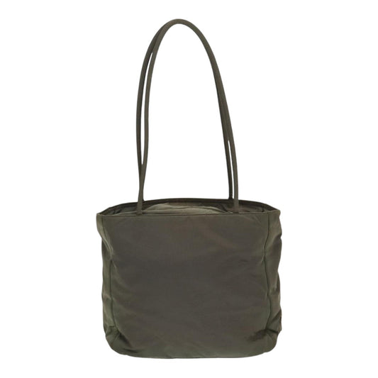 Luxury Prada Tote Bag Nylon Khaki Silver 86252