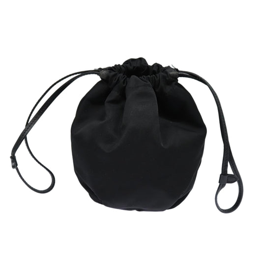 Luxury Prada Drawstring Pouch Nylon Black 86301