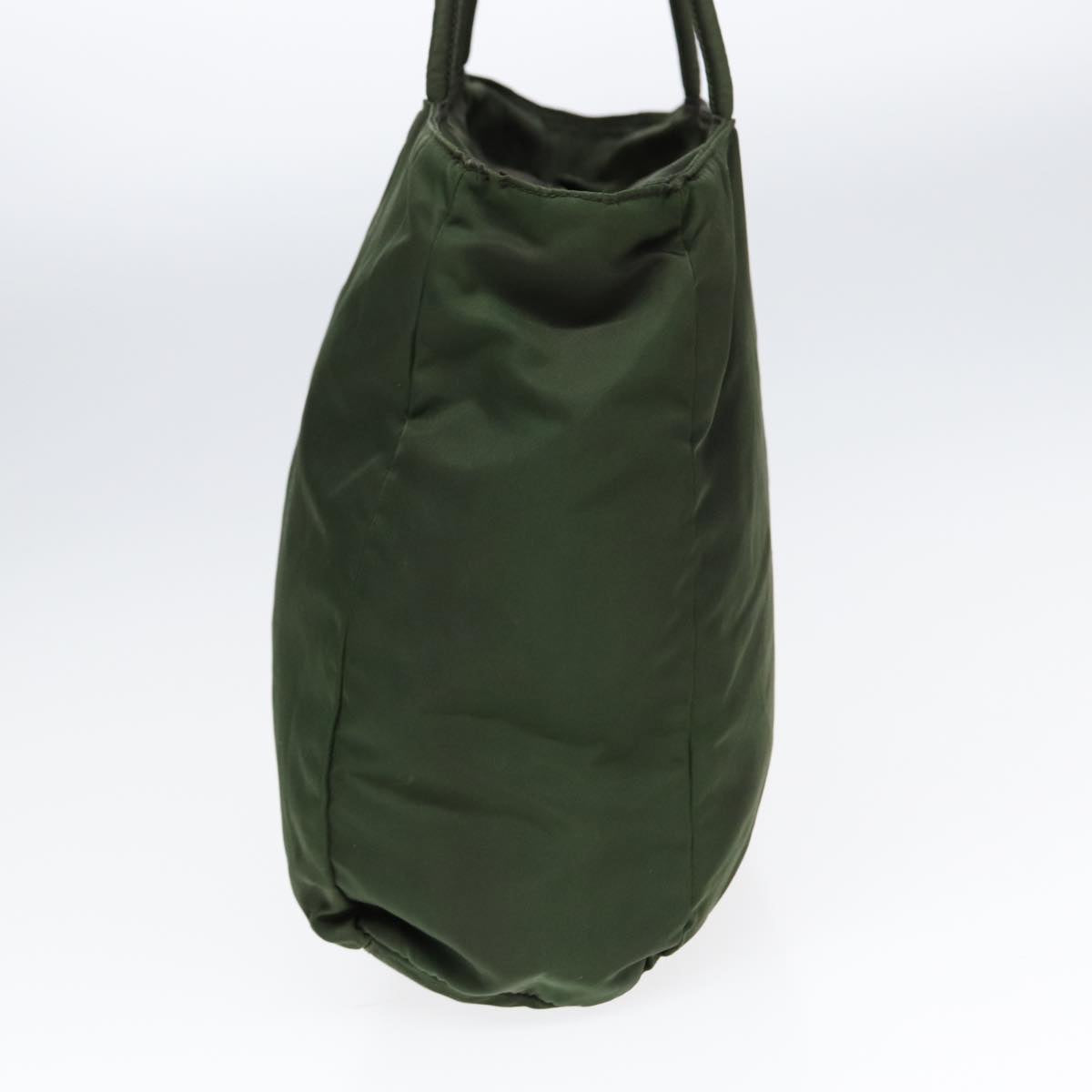 Luxury Prada Tote Bag Nylon Khaki Silver 86343