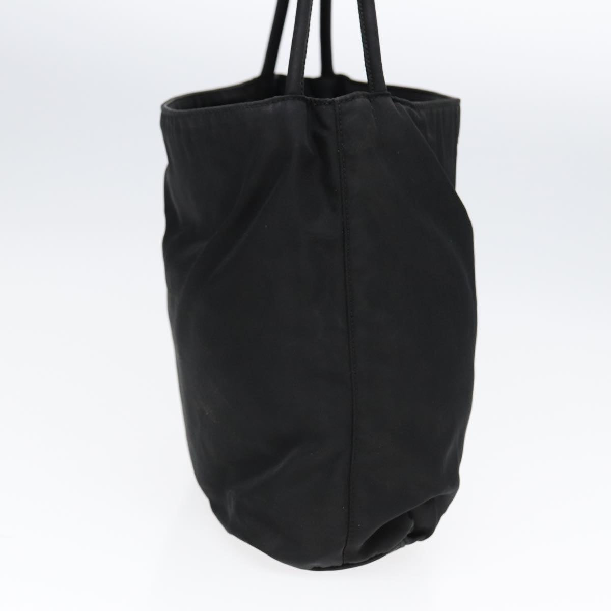 Luxury Prada Tote Bag Nylon Black Silver 86344