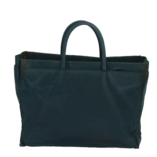 Luxury Prada Tote Bag Nylon Green Silver 86347
