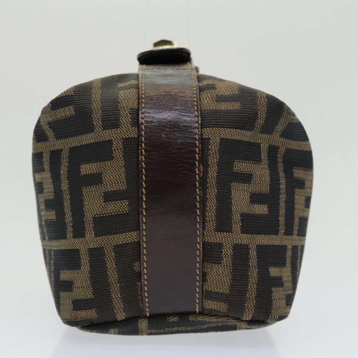 Luxury Fendi Zucca Canvas Vanity Pouch Brown Black gold86430