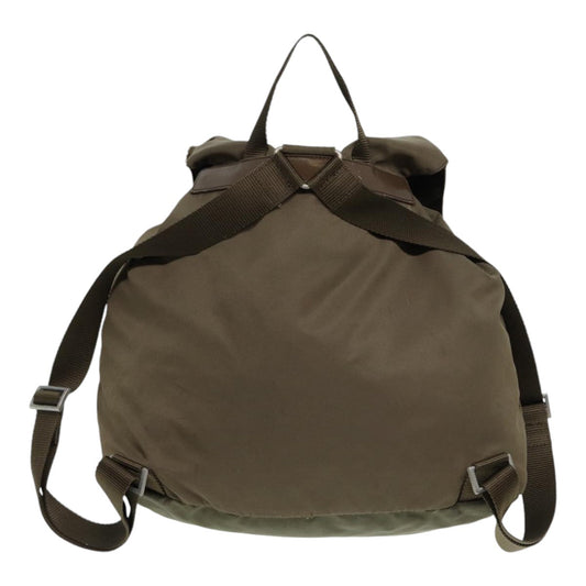 Luxury Prada Backpack Nylon Brown Silver 86442