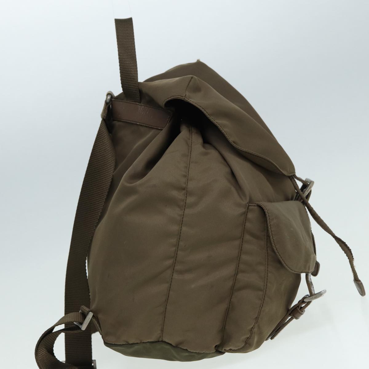 Luxury Prada Backpack Nylon Brown Silver 86442