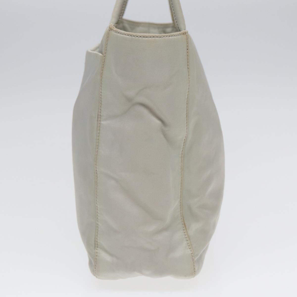 Luxury Prada Hand Bag Nylon Gray Silver 86449