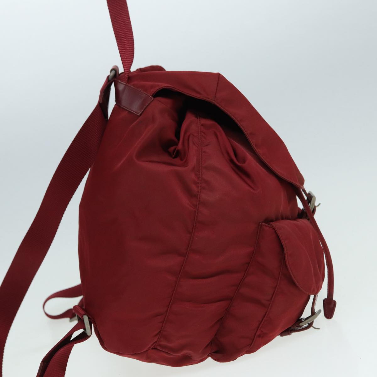 Luxury Prada Backpack Nylon Red Silver 86450