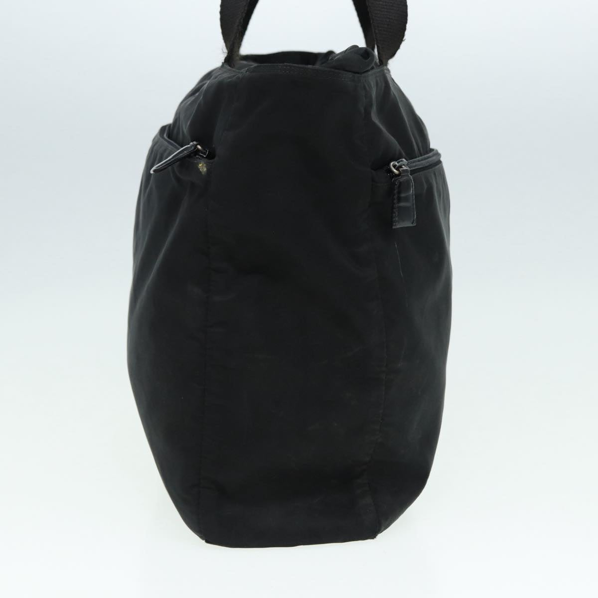 Luxury Prada Tote Bag Nylon Black Silver 86452